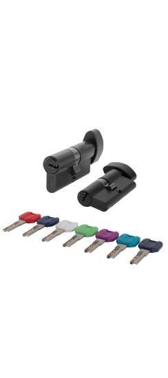 Цилиндровый Punto (Пунто) механизм MaxPro7002Knob60mm(25+10+25) BL черный 7key с вертушкой