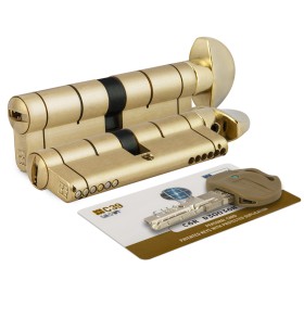 Цилиндровый механизм с вертушкой Mottura  C39F464601RLC5 (92 мм/41+10+41), ЛАТУНЬ (PVD) (верт. 99.506)