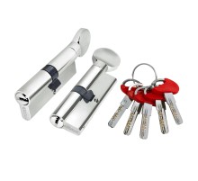 Цилиндровый механизм (D-PRO502-8/80) D-PRO5002-8Knob80(40+10+30) CP хром 5+1Key с верт. перекод.