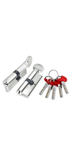 Цилиндровый Fuaro (Фуаро) механизм (D-PRO502-8/80) D-PRO5002-8Knob80(40+10+30) CP хром 5+1Key с верт. перекод.