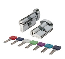 Цилиндровый механизм MaxPro7002Knob70mm(30+10+30) SSC сатин.хром 7key с вертушкой