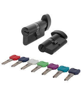 Цилиндровый механизм MaxPro7002Knob70mm(30+10+30) BL черный 7key с вертушкой