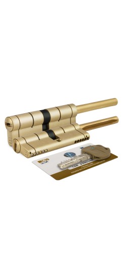 Цилиндровый механизм Mottura (Моттура) под вертушку (дл. шток) C39P513101LC5 (82 мм/46+10+26), ЛАТУНЬ (PVD)