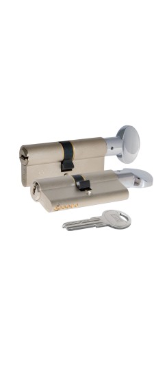 Цилиндровый механизм Kale kilit (Кале килит) с вертушкой 164 SM/90 (40+10+40) mm никель 5 кл.