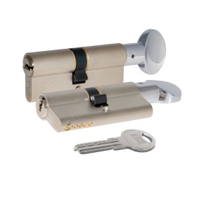 Цилиндровый механизм с вертушкой Kale Kilit 164 SM/90 (40+10+40) mm никель 5 кл.