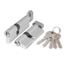 Цилиндровый механизм Ajax (AX102/80) AX1002Knob80 (30+10+40) CP хром с вертушкой