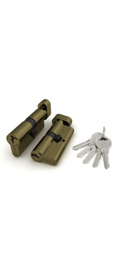 Цилиндровый Fuaro (Фуаро) механизм (100 ZM/60) 1000ZMKnob60(25+10+25) AB бронза 5Key с вертушкой Цилиндровый Fuaro (Фуаро) механизм (100 ZM/60) 1000ZMKnob60(25+10+25) AB бронза 5Key с вертушкой