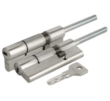 Цилиндровый механизм под вертушку (дл. шток) Cisa ASIX OE307-87.12 (90 мм/55+10+25), НИКЕЛЬ