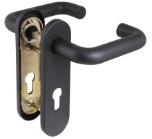 Ручка дверная FP.DH172.0433 NE (DH-0433 NE) (9x140) с пружиной BL-24 черный