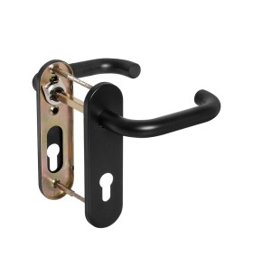 Ручка дверная FP.DH72.0433 SS 201 BLACK с пружиной, нержавейка 201, черный, квадрат 9x140 мм
