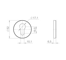 Накладка на цилиндр ET.R.ZLR52 BL-24 черный