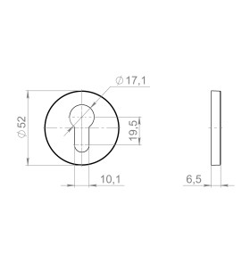 Накладка на цилиндр ET.R.ZLR52 BL-24 черный
