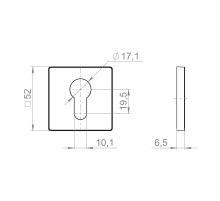 Накладка на цилиндр ET.K.ZL52 SSC-16 сатинированный хром
