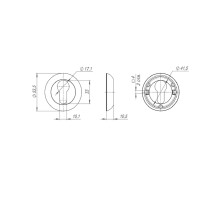 Накладка Punto  под цилиндр ET.R.ZR54 (ET ZR) OB-13 античная бронза