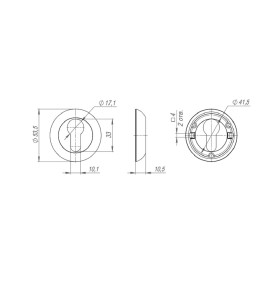 Накладка Punto  под цилиндр ET.R.ZR54 (ET ZR) OB-13 античная бронза