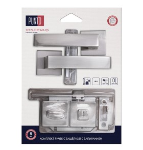 Комплект ручек с защелкой c запиранием LM/A SET72K.QS52.OPTIMA/HD SN-3 матовый никель