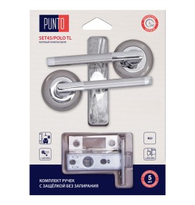 Комплект ручек с защелкой без запирания LM/A SET45R.TL54.POLO/HD SN/CP-3 матовый никель/хром