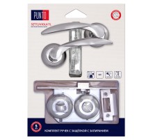 Комплект ручек с защелкой c запиранием LM/A SET72R.TL54.VIOLA/HD SN/CP-3 матовый никель/хром