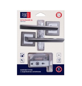 Комплект ручек с защелкой без запирания LM/A SET45K.QL52.BLADE/HD GR/CP-23 графит/хром