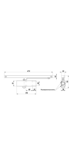 Доводчик Armadillo (Армадилло) дверной со скользящей тягой DCSLIDER45 WH (белый)