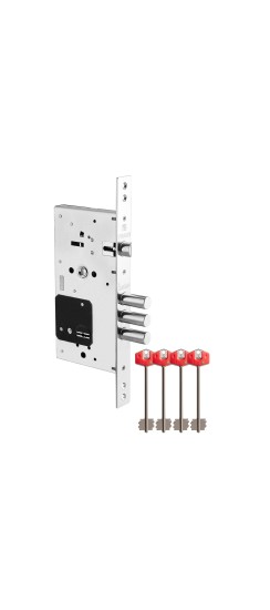 Замок Fuaro (Фуаро) врезной сувальдный TERMO MDV25/S-60.85.3R16 4 key (ключ удл. 120/75 мм)