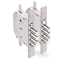 Замок врезной сувальдный с задвижкой и защёлкой Гранит 1.06.42 (левый) с тягами, 5 кл. /24376/