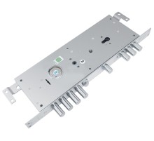 Замок врезной двухсистемный ЗВ 25.14 Т (лев) с тягами (без накл), 5+1 кл (длин. кл. 54 мм) /123:453/