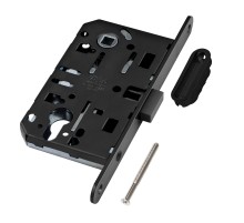 B06103.50.93.640 Корпус врезного замка магнитный под цил. (черный) MEDIANA POLARIS с отв. пл. (скин)