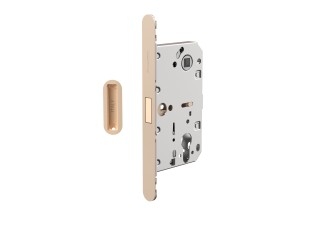 Замок межкомнатный магнитный под цилиндр с ответной планкой GRAVITY.PRO G02.196.50.85 FSG флор.зол.