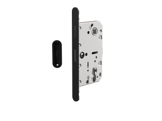 Замок межкомнатный магнитный под цилиндр с ответной планкой GRAVITY.PRO G02.196.50.85 BL черный