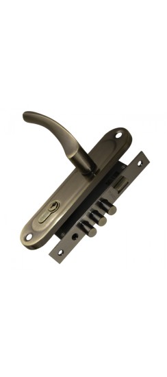 Замок Punto (Пунто) цилиндровый в комплекте с ручкой LOCKSET15.CRONA.4061-3 (KIT P15 4061/3 CRONA) AB бронза