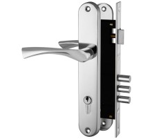 Замок цилиндровый Fuaro с в комплекте с ручкой LOCKSET.9011 (SET F9011) CP хром