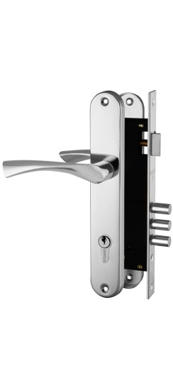 Замок цилиндровый Fuaro (Фуаро) с в комплекте с ручкой LOCKSET.9011 (SET F9011) CP хром