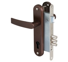 Корпус Sam врезного замка с защёлкой в комплекте с ручкой ЗВ4-3 (медный антик) /78103/