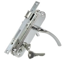 Замок врезной цилиндровый с защёлкой в комплекте с ручкой ЗВ4-70.27 (хром), 4 кл.