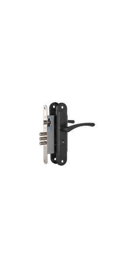 Замок Zenit (Зенит) врезной сувальдный с защёлкой в комплекте с ручкой ЗВ9.009/17 (серебро), 4 кл.