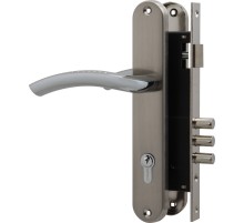 Замок цилиндровый Fuaro с в комплекте с ручкой LOCKSET.9013 (SET F9011) SN/CP мат.никель