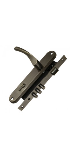 Замок Punto (Пунто) цилиндровый в комплекте с ручкой LOCKSET90.CRONA.4585-3 (KIT P90 4585/3 CRONA) AB бронза
