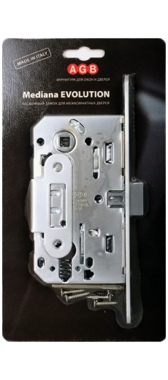 Корпус замка AGB (АГБ) под цил. MEDIANA EVOLUTION B01103.50.34.567 с отв. планкой B01000.13 (мат хром)