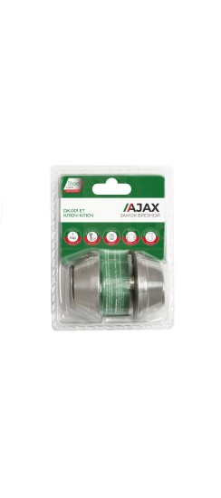 Замок Ajax (Аякс) врезной DK.001 ET SN мат.никель