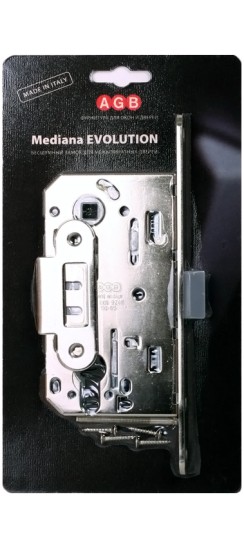 Корпус замка AGB (АГБ) под цилиндр MEDIANA EVOLUTION B01103.50.06.567 с отв. планкой B01000.13 (никель)