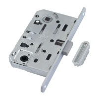 AGB B06102.50.34.640 Защелка врезная WC (мат. хром) MEDIANA POLARIS с отв. планкой (скин)