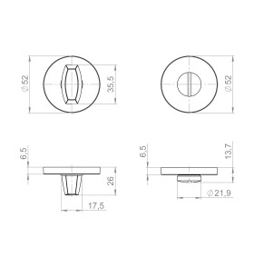 Ручка поворотная BK6.R.ZLR52 BL-24 черный