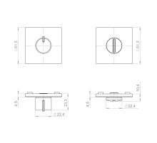Ручка поворотная BK6.K.YM MWSC-33 итальянский тисненый