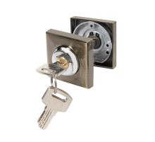 Ручка поворотная Ajax с фиксацией ключом BK6.FIX.JK AB-7 бронза