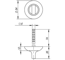 Ручка Fuaro поворотная BKW6.R.AR54 (BKW6 AR) SN/CP-3 матовый никель/хром