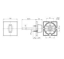 Ручка поворотная BKW8x75.K.RL52 (BKW8x75 RL) ABG-6 зелёная бронза
