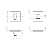 Ручка поворотная BK6.K.ZL52 SSG-39 сатинированное золото