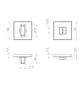 Ручка поворотная BK6.K.ZL52  BL-24 черный