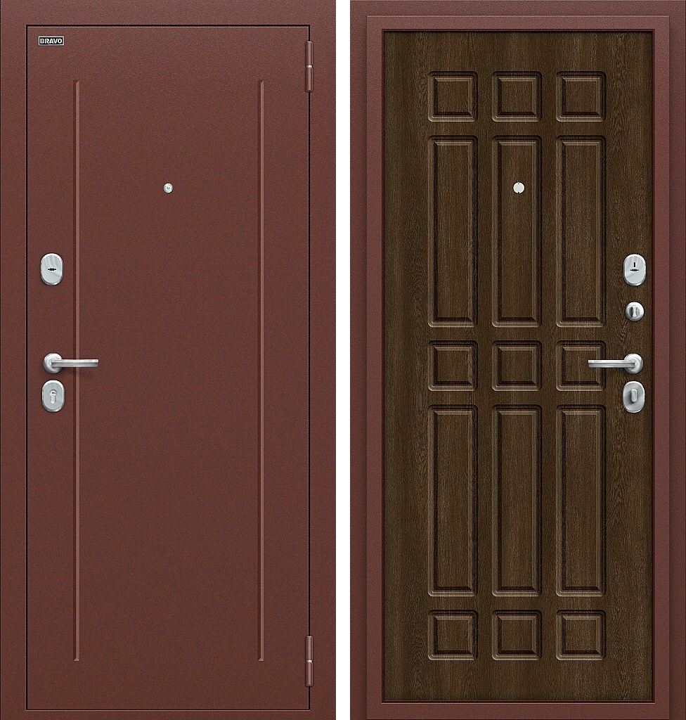 Входная дверь Любо Мини, цвет: Антик Медный/Dark Barnwood, из серии Bravo R, 190*86, открывание - Левое Входная дверь Любо Мини, цвет: Антик Медный/Dark Barnwood, из серии Bravo R, 190*86, открывание - Левое